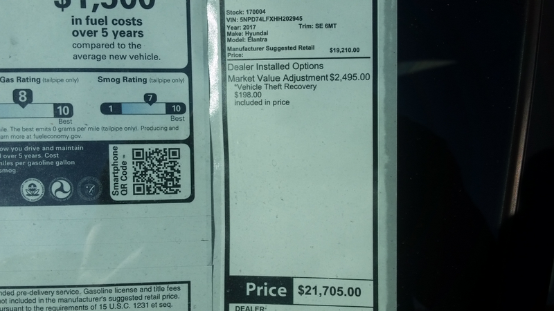 Illustration for article titled Seriously, $2,500 Market Adjustment on ALL Hyundais?!
